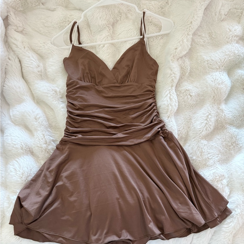 Princess Polly Anderson Mini Dress Elegant Brown Women's Mini Dress